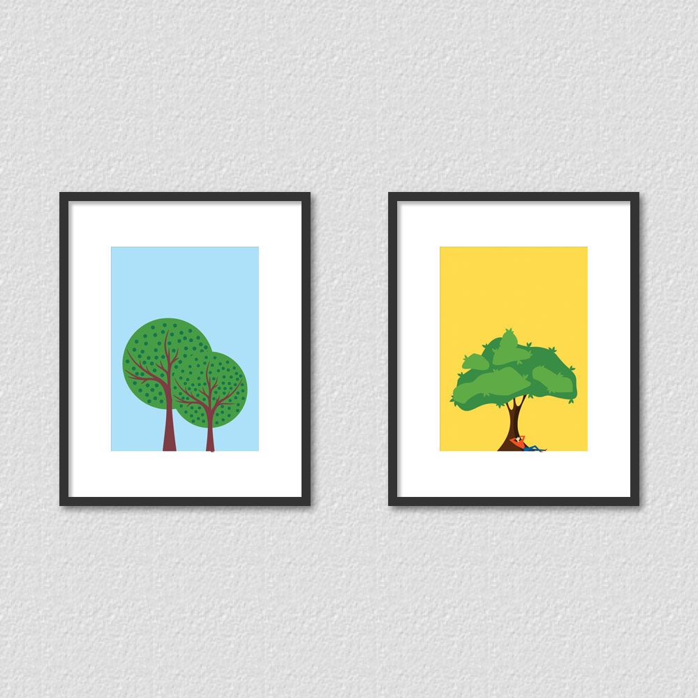 2 Pieces Tree Poster - Poster