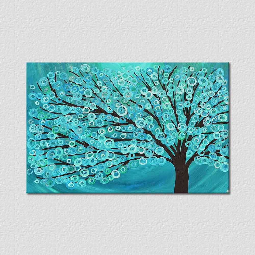 Abstract Blue Tree - Handmade Painting