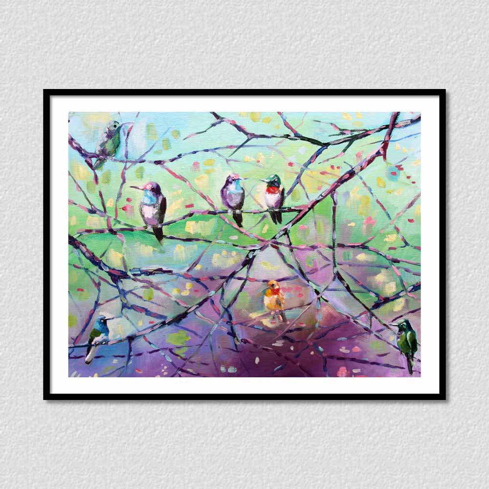 Birds Abstract Artwork - Handmade Painting
