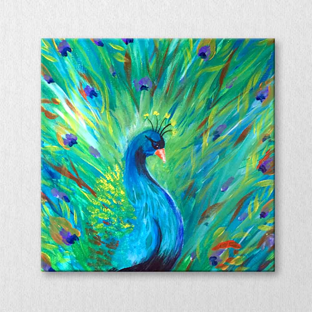 Abstract Peacock Handmade Artwork - Handmade Painting