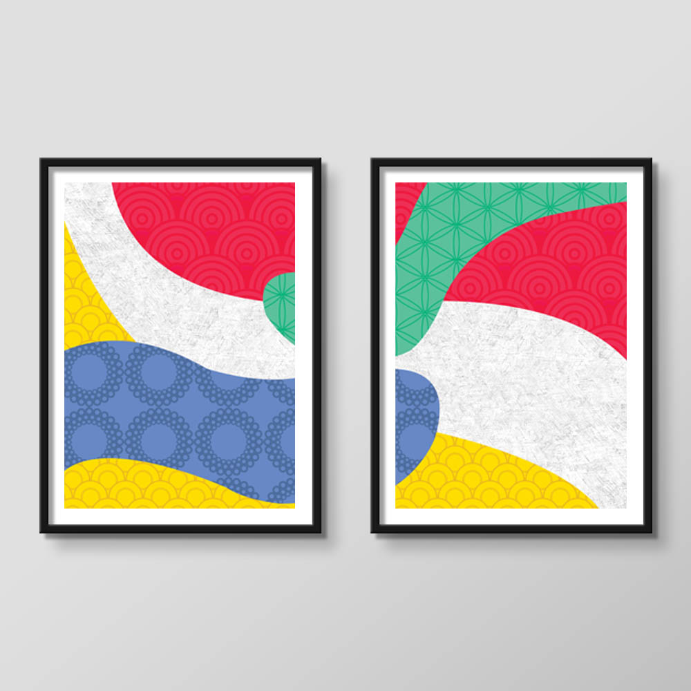 Colorful Curve Patterns - Poster