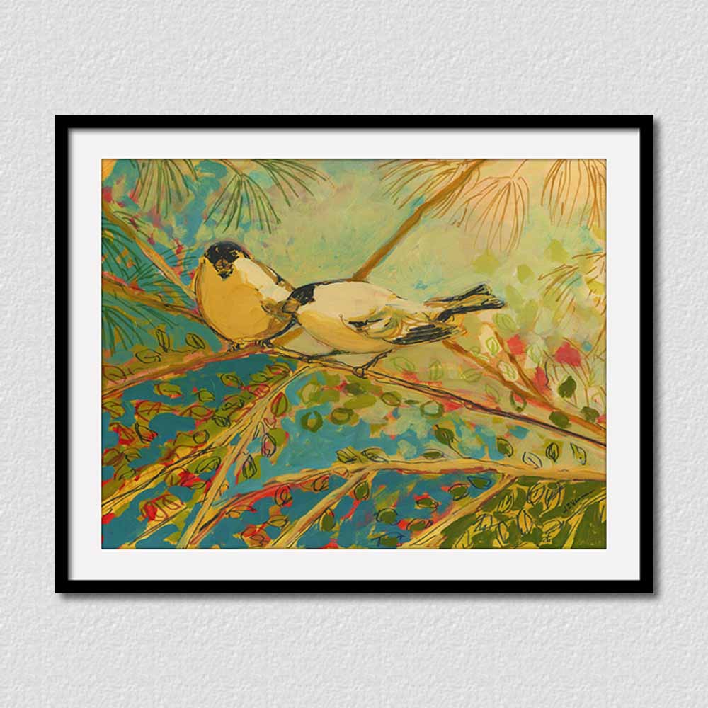Love Birds on Tree - Handmade Painting