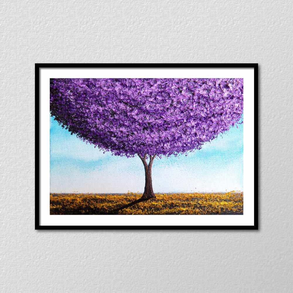 Purple Tree Artwork - Handmade Painting