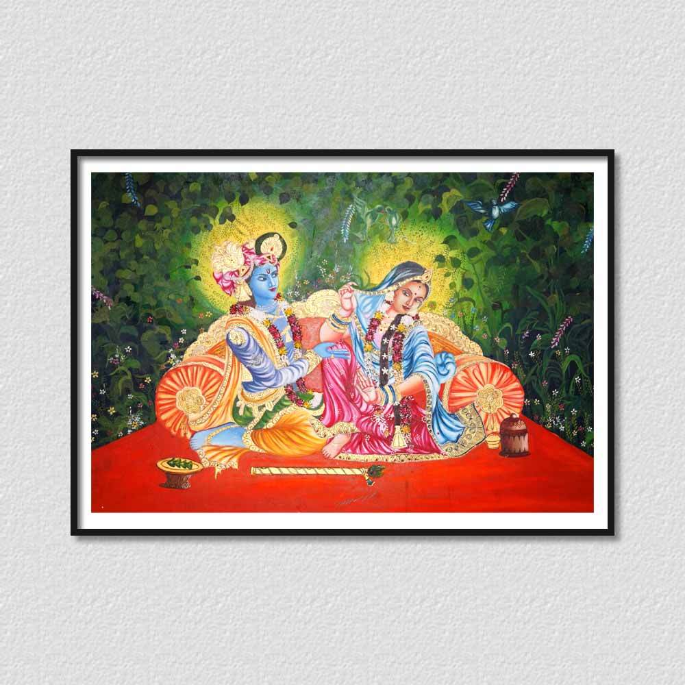 Vrindavan Krishna Leela - Handmade Painting